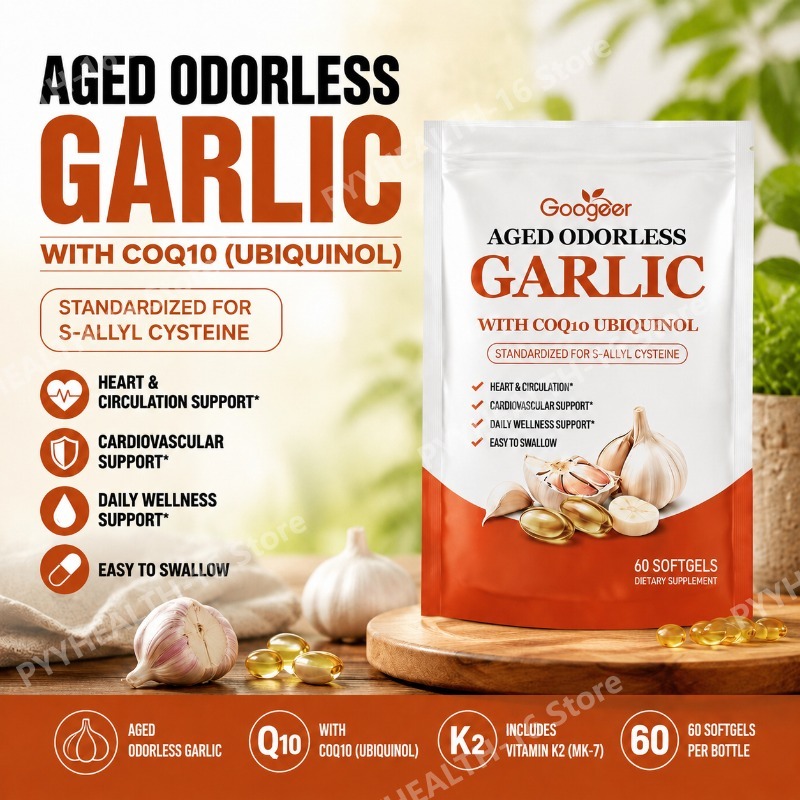 Coq10 Ubiquinol Softgel - Dojrzałe, bezwonne kapsułki czosnkowe z CoQ10