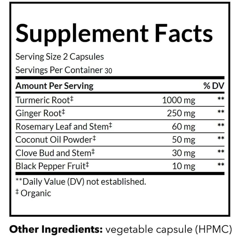 Organiczny czarny pieprz, kurk – Turmeric Curcumin Capsule recenzja i cena